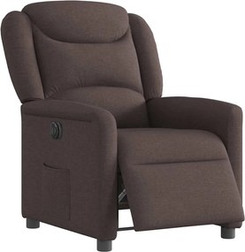 vidaXL Πολυθρόνα Ανακλινόμενη Ηλεκτρική Σκούρο Καφέ Υφασμάτινη