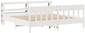 vidaXL Σκελετός Κρεβ. Χωρίς Στρώμα Λευκό 180x200 εκ Μασίφ Πεύκο