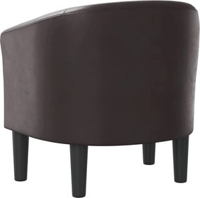 vidaXL Πολυθρόνα Μπάρελ Καφέ από Συνθετικό Δέρμα