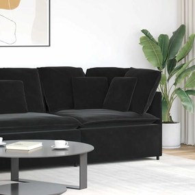 vidaXL Γωνιακός Καναπές με Μαξιλάρια Μαύρος 100 εκ.