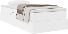 vidaXL Κρεβάτι με αποθηκευτικό χώρο και στρώμα Λευκό 90 x 190 cm
