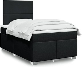 vidaXL Κρεβάτι Boxspring με Στρώμα Μαύρο 120x190 εκ. Υφασμάτινο