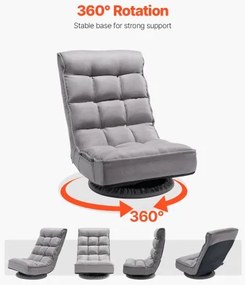 VEVOR 360° Swivel Floor Gaming Chair with 4 Adjustable Position Folding Chair