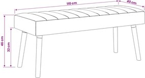 vidaXL Πάγκος με Καναλεύματα Λευκό 110 x 40 x 46 cm Ύφασμα
