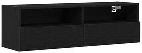 vidaXL Ντουλάπι Τηλεόρασης Τοίχου 2 pcs Μαύρη δρυς 100 x 30 x 30 cm