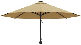 vidaXL Ομπρέλα Τοίχου Χρώμα Taupe 300 εκ. με Μεταλλικό Ιστό