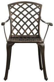 vidaXL Καρέκλες Κήπου 6 τεμ. Μπρονζέ από Χυτό Αλουμίνιο