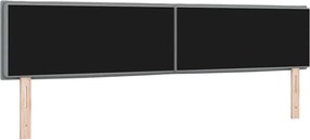 vidaXL LED κεφαλάρι με κεφαλάρι Ανοιχτό γκρι 200 cm Πολυεστέρας