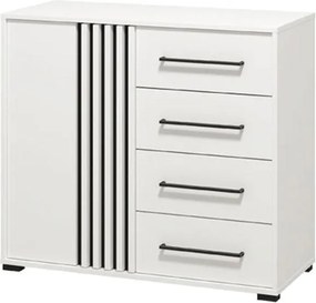 Κομότα Ascalon 90 2K4F Λευκό - Μαύρο - Λευκό Μάτ 93x40x82 εκ. 93x40x82 εκ.