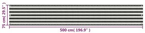 vidaXL Διαχωριστικό Βεράντας Ανθρακί και Λευκό 75 x 500 εκ. από HDPE