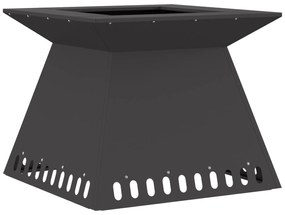vidaXL Μαύρη Φωτιά 60x60x50 εκ. Ατσάλι