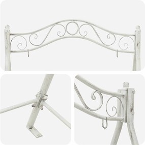 vidaXL Πάγκος Κούνια Ατσάλι 113 x 121,5 x 168 εκ. Αντίκες Λευκό