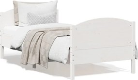 vidaXL Σκελετός Κρεβ. Χωρίς Στρώμα Λευκό 90x190 εκ Μασίφ Πεύκο