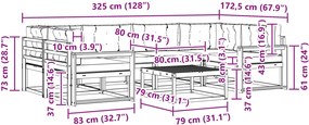 vidaXL Σειρά Καναπέ Εξωτερικού με μαξιλάρι 5 pcs Λευκό και Μπεζ