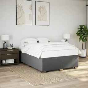 vidaXL Κρεβάτι Boxspring με Στρώμα Σκούρο Γκρι 140x200 εκ Υφασμάτινο