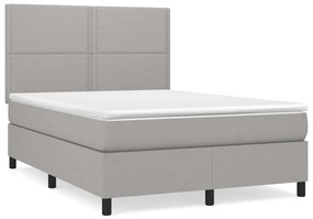 ΚΡΕΒΑΤΙ BOXSPRING ΜΕ ΣΤΡΩΜΑ ΑΝΟΙΧΤΟ ΓΚΡΙ 140X200 ΕΚ. ΥΦΑΣΜΑΤΙΝΟ 3141697