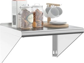 vidaXL Ράφι Τοίχου Ασημί 50x45x31 εκ. Ανοξείδωτο Ατσάλι