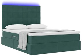 vidaXL Κρεβάτι με αποθηκευτικό χώρο και LED 140 x 200 cm Βελούδο