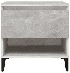 vidaXL Βοηθητικά Τραπέζια 2 τεμ Γκρι Σκυροδ. 50x46x50 εκ. Επεξ. Ξύλο
