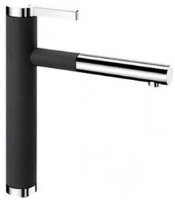 Blanco Linee-S Anthracite-Chrome Μπαταρία Κουζίνας με Περιστρεφόμενο Ρουξούνι και Αποσπώμενο Ντους