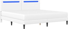 vidaXL Σκελετός κρεβατιού με στρώμα Λευκό 180 x 200 cm Τεχνητό Δέρμα