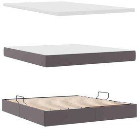 vidaXL Κρεβάτι Αποθήκης με στρώμα Γκρι 180 x 200 cm Τεχνητό Δέρμα