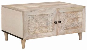 vidaXL Τραπεζάκι σαλονιού Μπεζ 80 x 50 x 40 cm Μασίφ ξύλο μάνγκο