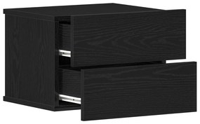 vidaXL Κομοδίνο Μαύρο Δρύς 40x30x30 εκ Επεξεργασμένο Ξύλο