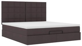 Οθωμανικό κρεβάτι με στρώμα σκούρο καφέ 180x200cm ύφασμα 3313178