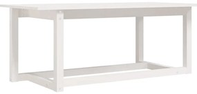 vidaXL Τραπεζάκι Σαλονιού Λευκό 110x55x45 εκ. από Μασίφ Ξύλο Πεύκου