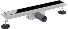 vidaXL Εκροή ντους με γυάλινη επικάλυψη Μαύρο 50 cm