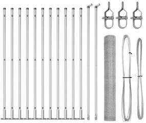 vidaXL Στύλος Περιφράξεων Ασημί 25 x 1,2 μ (25 mm δίχτυ) Ατσάλι