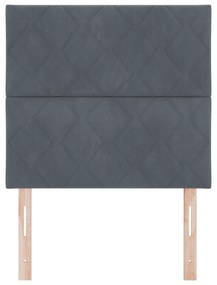 vidaXL LED Κεφαλή Κρεβατιού Σχεδίου Διαμαντιών Σκούρο Γκρι 100 εκ Βελούδο