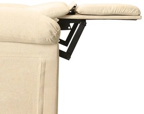 vidaXL Πολυθρόνα Μασάζ Ηλεκτρική Κρεμ Υφασμάτινη