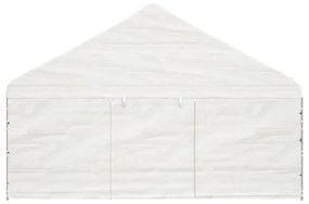Κιόσκι με Τέντα Λευκό 20,07 x 5,88 x 3,75 μ. από Πολυαιθυλένιο - Λευκό