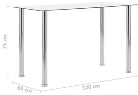 vidaXL Τραπεζαρία Διάφανη 120 x 60 x 75 εκ. από Ψημένο Γυαλί