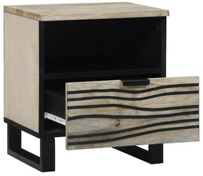 vidaXL Κομοδίνα με συρτάρι Λευκό και μαύρο 40 x 33 x 46 εκ.