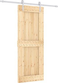 vidaXL Συρόμενη Πόρτα Φυσικό και Λευκό 80 x 210 cm