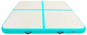 vidaXL Στρώμα Ενόργανης Φουσκωτό Πράσινο 200x200x10 εκ. PVC με Τρόμπα