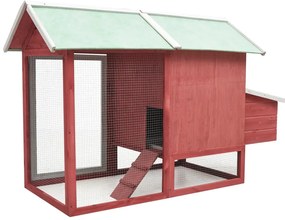 vidaXL Κοτέτσι Κόκκινο 170x81x110 εκ. από Μασίφ Ξύλο Πεύκου & Ελάτης
