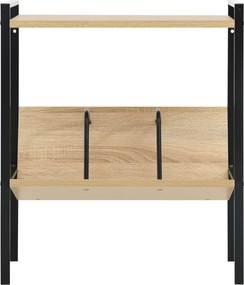 vidaXL Βιβλιοθήκη 2 Επιπέδων Μαύρο/Δρυς 52x28x59εκ. Επεξεργασμένο Ξύλο