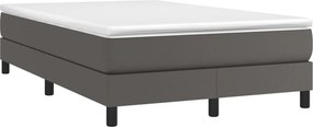 vidaXL Κρεβάτι Boxspring με Στρώμα Γκρι 120x190εκ. από Συνθετικό Δέρμα