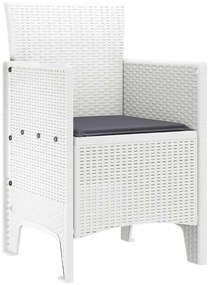 vidaXL Καρέκλα Κήπου 4 pcs Λευκό 53 x 49 x 85 εκ. PP