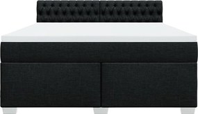 vidaXL Κρεβάτι Boxspring με Στρώμα Μαύρο 180x200 εκ. Υφασμάτινο