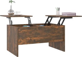 vidaXL Τραπεζάκι Σαλονιού Καπνιστή Δρυς 80x50x42,5εκ. Επεξεργασμ. Ξύλο