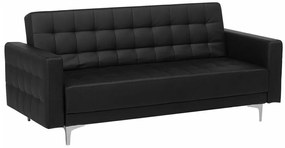 Καναπές κρεβάτι Berwyn G103, Λειτουργία ύπνου, Μαύρο, 186x88x83cm, Πόδια: Μέταλλο