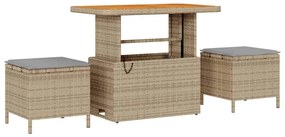 vidaXL Σετ Σαλονιού Κήπου 10 Τεμαχίων από Poly Rattan με Μαξιλάρια σε Μπεζ Χρώμα