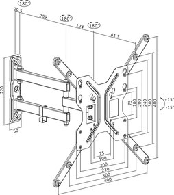 Βάση Τηλεόρασης Επιτοίχια Logilink BP0016  23"-55"