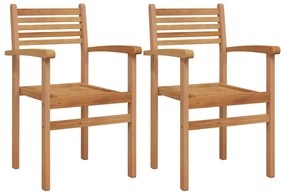 vidaXL Καρέκλες κήπου που σωριάζονται 2 pcs Καφέ 55.5 x 55.5 x 90 εκ.