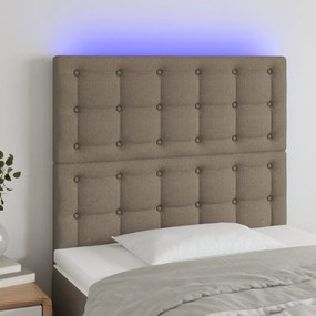 Κεφαλάρι Κρεβατιού LED Taupe 100x5x118/128 εκ. Υφασμάτινο